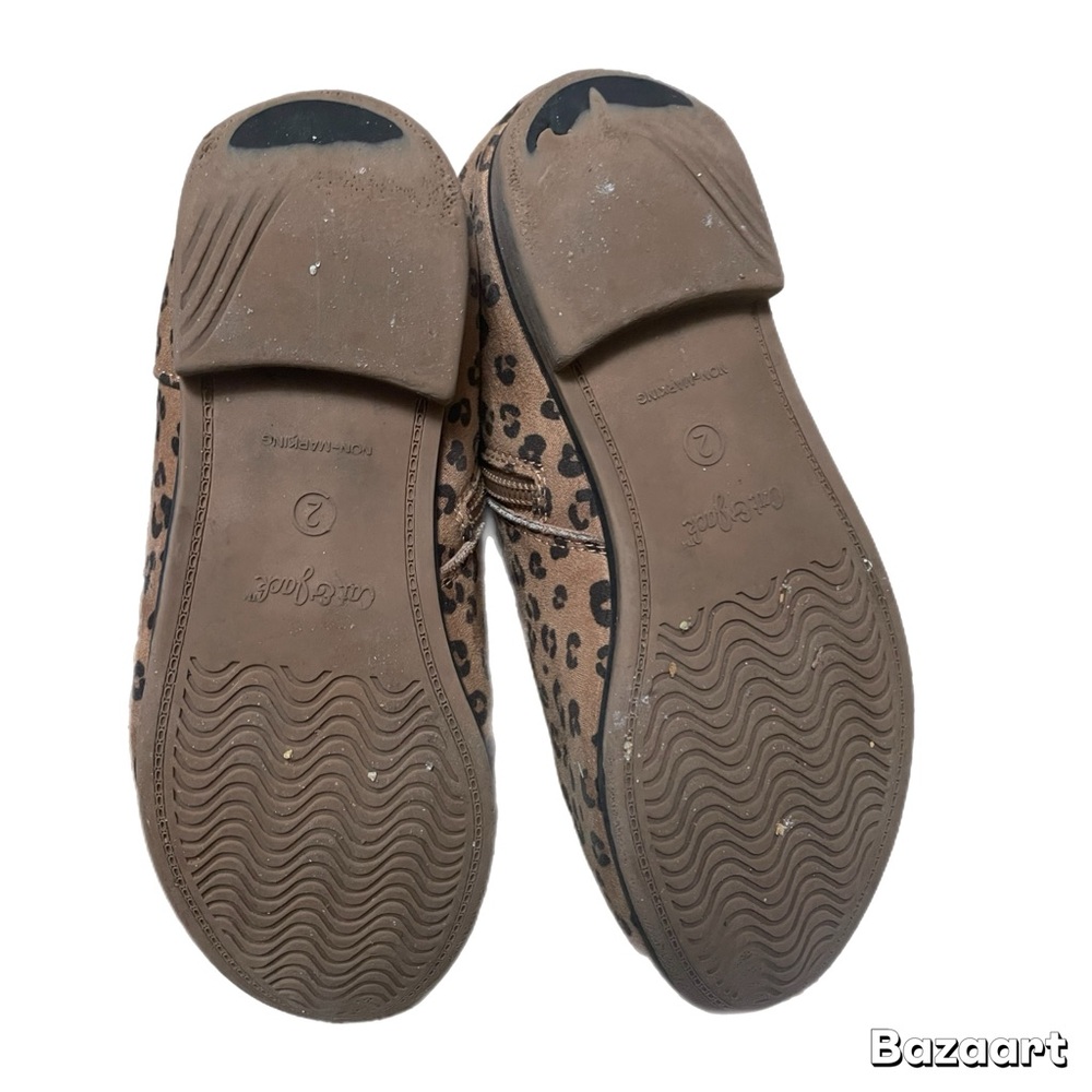 Sz 2 Leopard Print zip up Bootie ankle boots - Picture 4 of 5